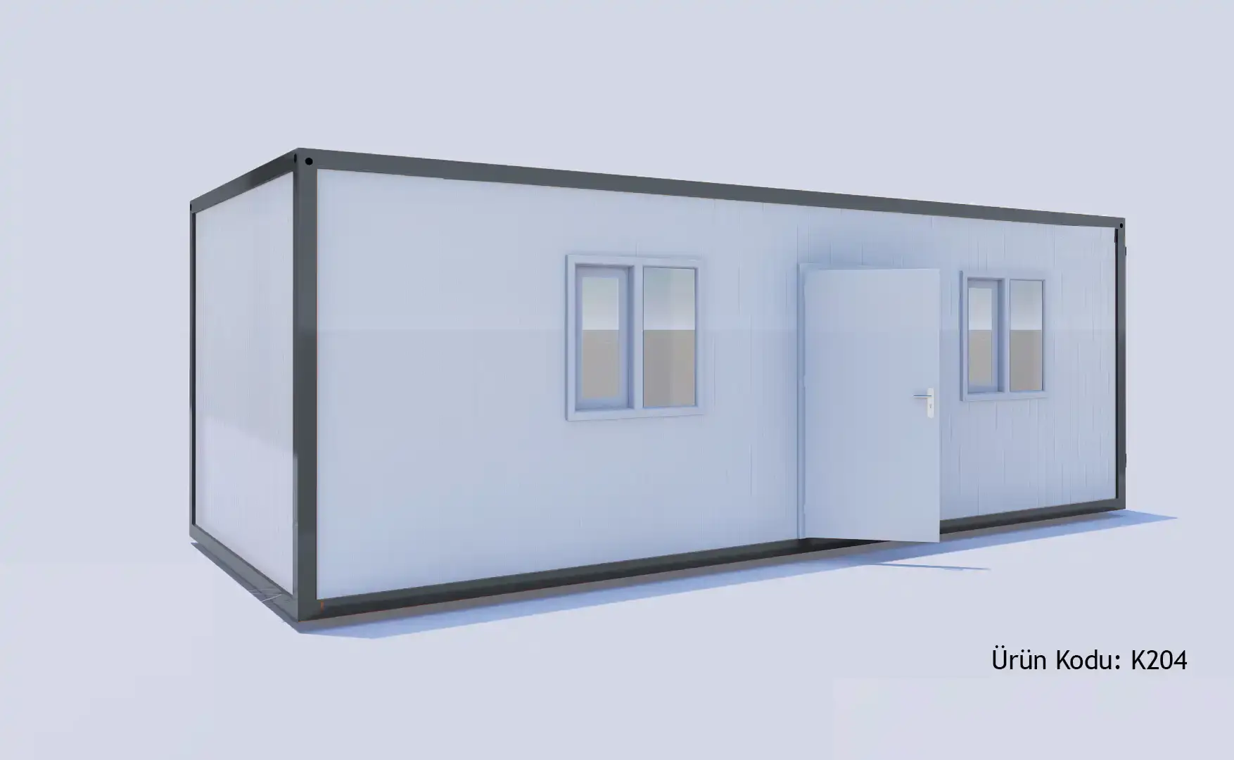 300x700 K204 Tek Oda Konteyner Wc-Mutfak